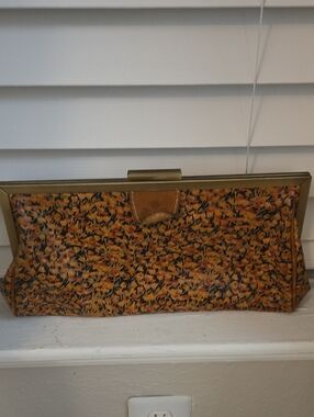 Patricia Nash Orange Floral Frame Clutch